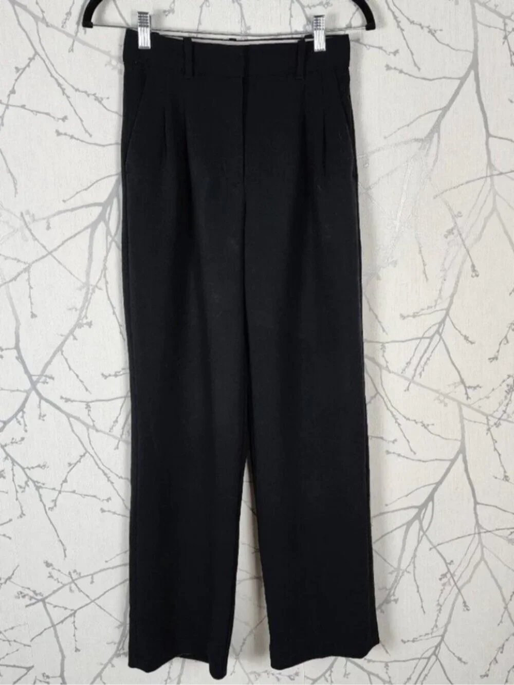 Wilfred Black Crepette Pleated Front High Rise Effortless Pants